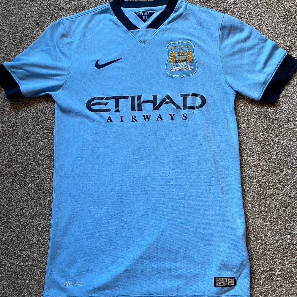 Manchester City 2014 2015 Home Football Shirt Soccer Jersey NIKE - Size Small